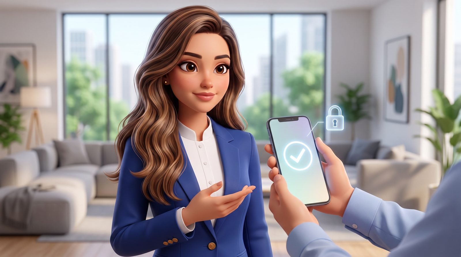 Uma aprovação simples no celular, a Gaia ao lado, um cadeado discreto